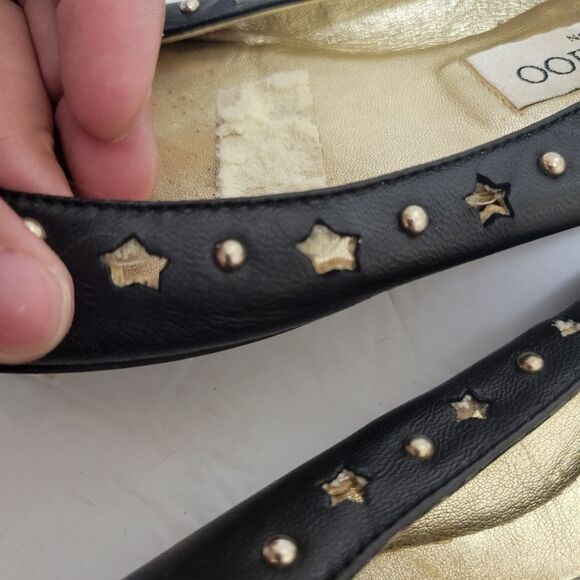 Jimmy Choo Black Glitter Slip On Ballet Flat Womens Size 38 - Picture 8 of 13